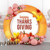 Ahorn Blatt Kürbis Glücklich Danke Geben Runden Hintergrund